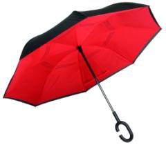 parasol reklamowy FLIPPED, czerwony, czarny