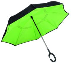 parasol reklamowy FLIPPED, jasnozielony, czarny