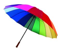 parasol reklamowy typu golf RAINBOW SKY, wielokolorowy