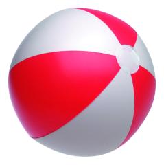 Nadmuchiwana piłka plażowa ATLANTIC, czerwony, biały