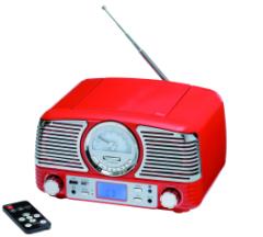 Rejestrator radiowy CD DINER, czerwony, srebrny