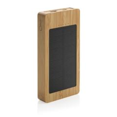 Bambusowy power bank 10000 mAh, ładowarka słoneczna