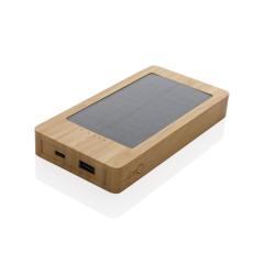 Bambusowy power bank 10000 mAh, ładowarka słoneczna