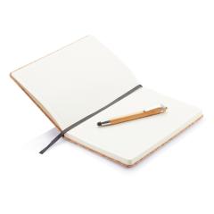 Korkowy notatnik A5, długopis touch pen
