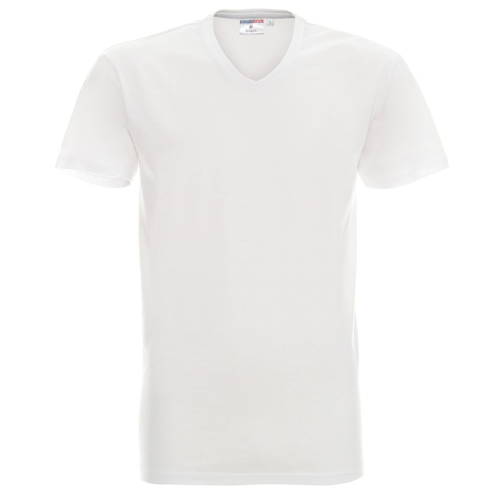 Koszulka reklamowa t-shirt v-neck biały